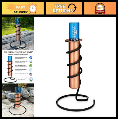 Freestanding Copper Rain Gauge for Yard - Accurate, Shatterproof, Winter-Safe De