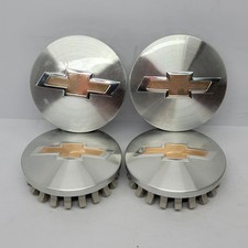 4x GM 2014-2024 Silverado Tahoe Suburban 83mm Brushed Alum Wheel Center Caps OEM