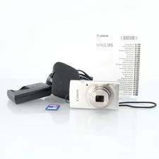 Canon IXUS 185 Digital Camera CCD Digicam 20MP 8x Zoom Silver Compact HD Vintage