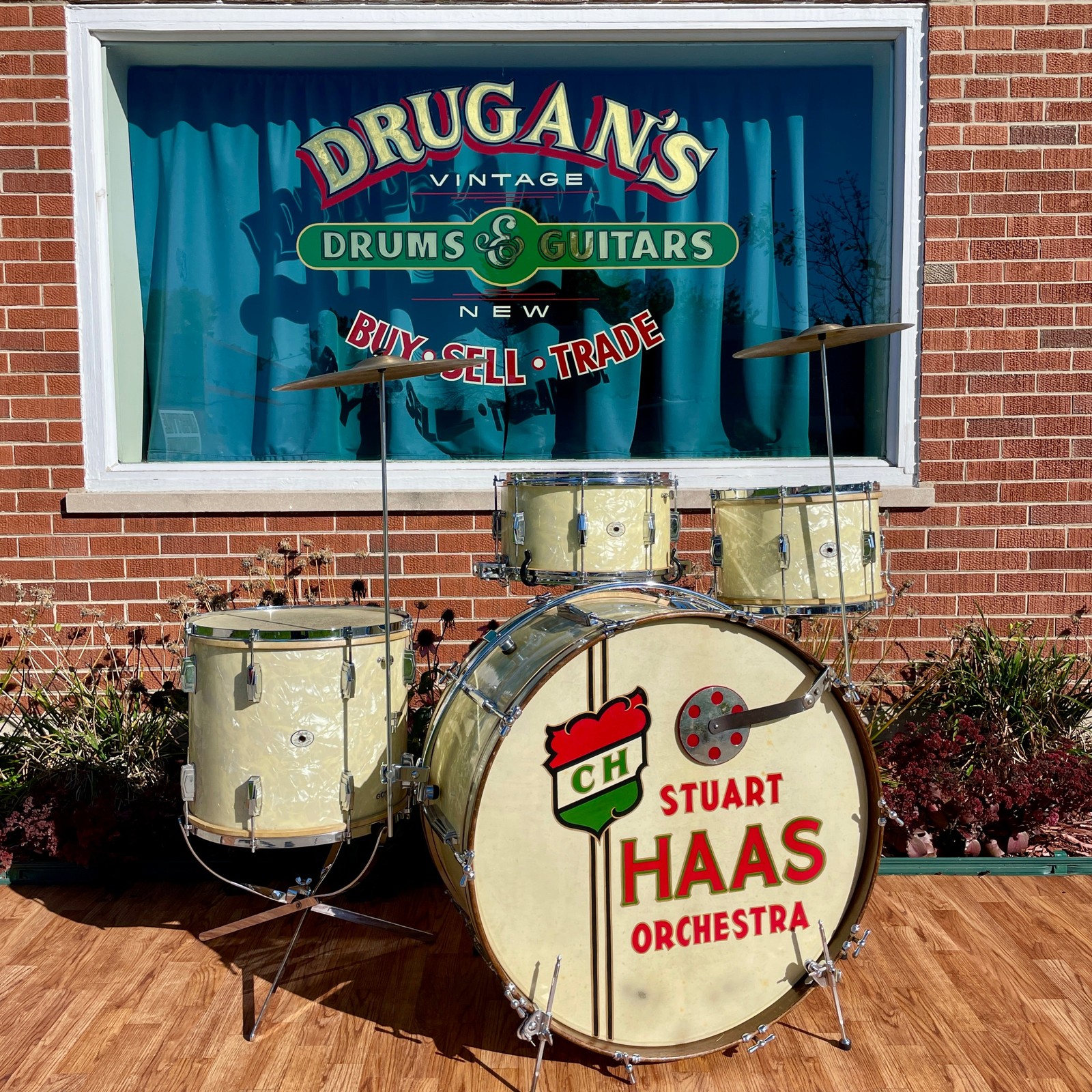 1939 Ludwig Drum Set Avalon Pearl 28/13/16 w/ 8x14 Snare White Marine Pearl