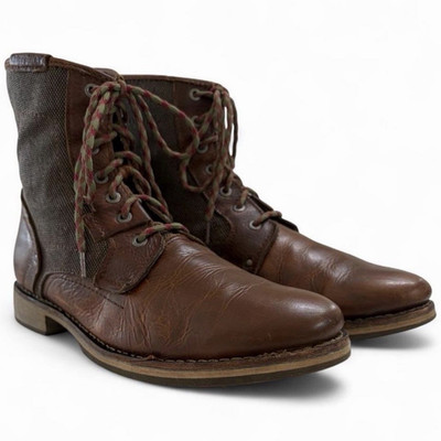 Caterpillar CAT Abe Canvas Heritage Boots Mens Leather Work High Top Size 13