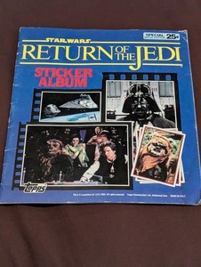 1983 Topps Star Wars Return of the Jedi Sticker Album With Some Sticker in Album