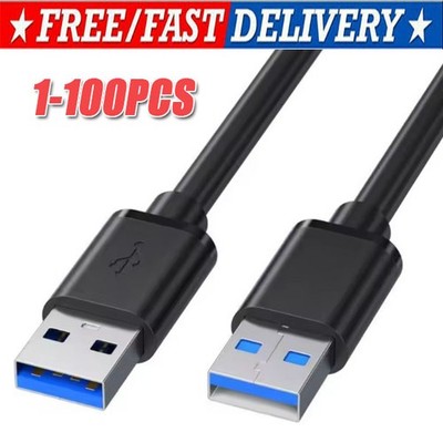 USB 3.0 A Male to A Male Cable Data Transfer Super Speed Power Charger Metal LOT