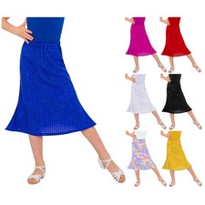 Kids Girls Flared Skirt Costume Skorts Dots Skirts Performance Waistband Show