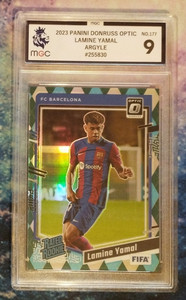 Lamine Yamal - 2023/24 Panini Donruss FIFA  Optic Argyle #177 MGC 9