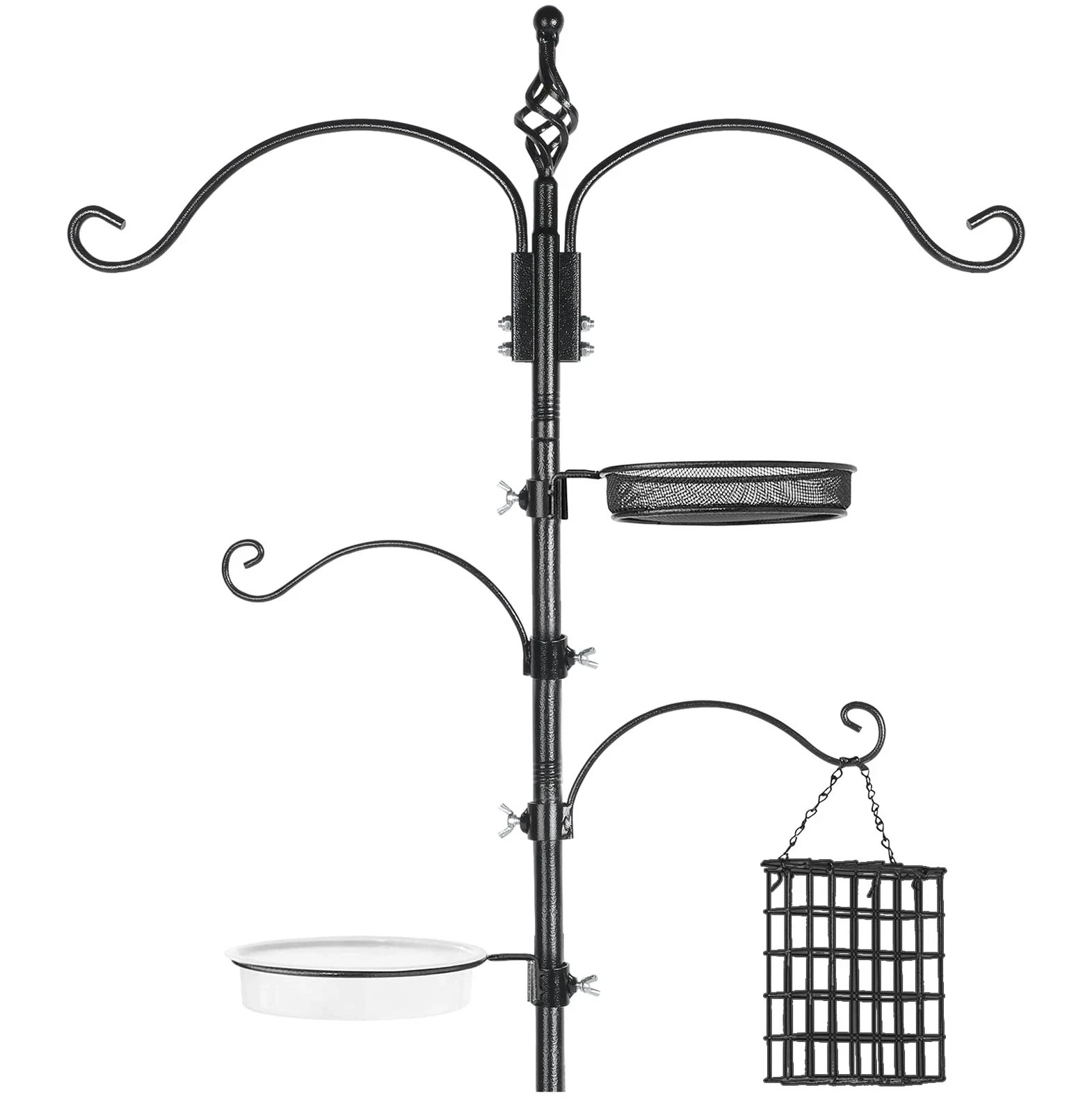 Pole Wild Bird Feeder Hanging Kit Planter, 83 Inch Bird Feeding S...