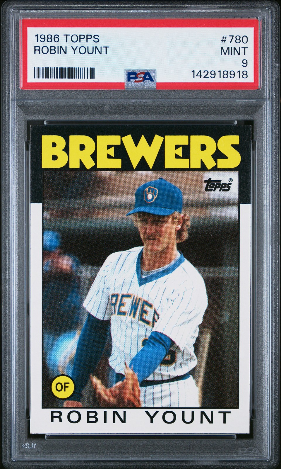 1986 TOPPS #780 ROBIN YOUNT PSA 9
