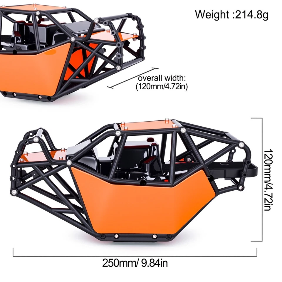 1/10 RC Rock Buggy Roll Cage Body Shell Chassis Kit for SCX10 II 90046 UTB10 DIY - Image 2 of 4