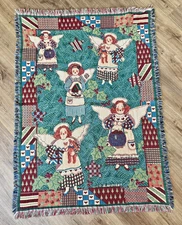 Christmas Tapestry Blanket Angel Choir Throw Goodwin Weavers Susan Winget 46x66”