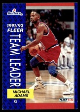 1991-92 Fleer Michael Adams Washington Bullets #398