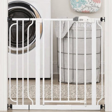 Regalo Easy Step Walk-Through Stair Gate One-Hand Two-Way Adjustable White/Grey