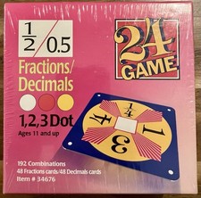 NEW 24 Game: 48 Fractions/Decimals Math Card Game- 192 Combinations