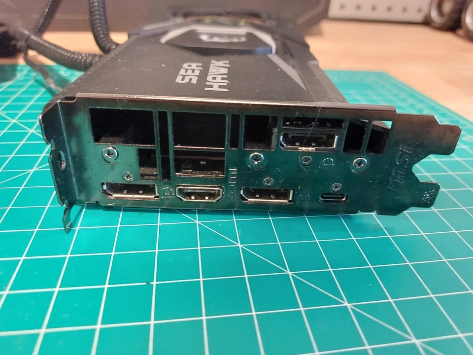 USED MSI GeForce RTX 2080 Ti Sea Hawk 11GB GDDR6 Water Cooled GPU PCIe x16 - Image 3 of 4