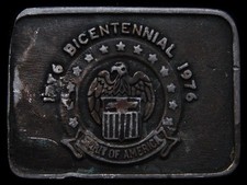 KD01113 VINTAGE 1976  BICENTENNIAL - SPIRIT OF AMERICA  PEWTER BELT BUCKLE