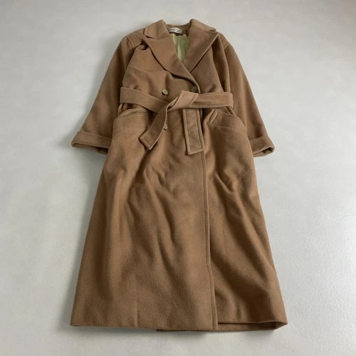 Manteau long ceinturé col actrice cachemire vintage Christian Dior Fashi femme