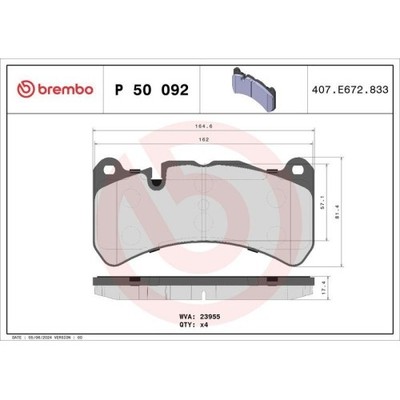 Bremsbelagsatz Scheibenbremse Brembo P50092 Prime Line für Mercedes Benz