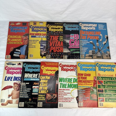 #ad vintage consumer reports magazine Lot 1986 Full Year 12 Issues Total Preowned $50.00