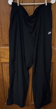 VTG Nike Men  s Black Wide-Leg Track Pants Windbreaker Sportswear Athletic Sz 2XL