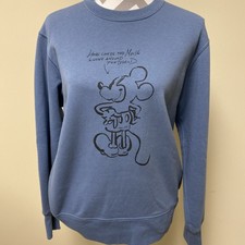 UNIQLO UT DISNEY Mickey Mouse Slate Blue Cotton Terry Sweatshirt Unisex M