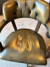 Chesterfield Green Leather Captain