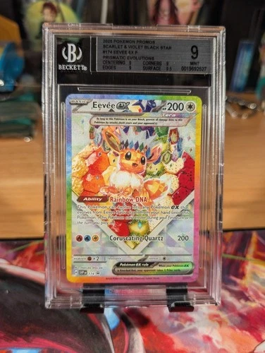 Pokémon TCG Prismatic Evolutions Eevee EX 174 Black Star Promo Card BGS 9