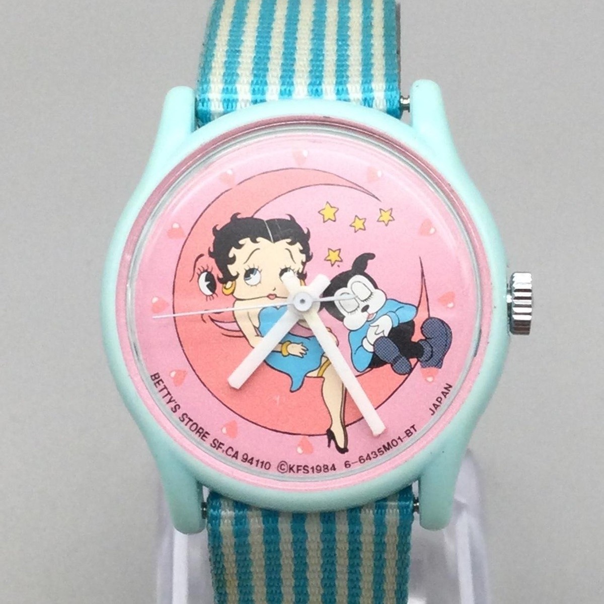 Vintage Q&Q Betty Boop Womens Watch 30mm Pink Dial Blue  display picture 1