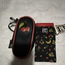 Black & Red Cherry Theme Hard Eyeglass Case, ...