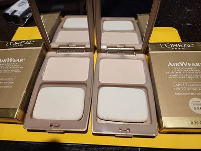2 PACK LOREAL #560 IVORY, AIR WEAR POWDER FOUNDATION. slightly imperfect, Boxed.