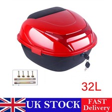 32L Motorcycle Top Box Motorbike Tail Box, Universal Rear Case Luggage, Red