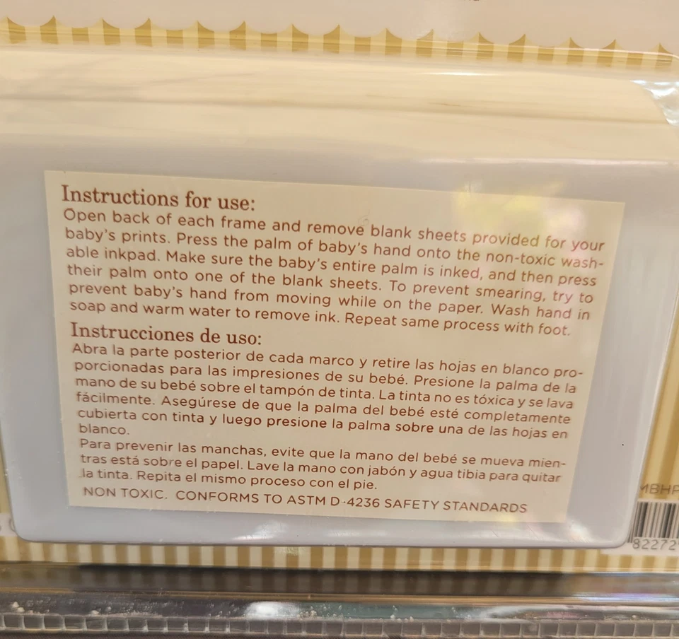 Stepping Stones Baby's First Prints Kit Pink Frames Sweet  Hand Foot Carters  - Image 4 of 4