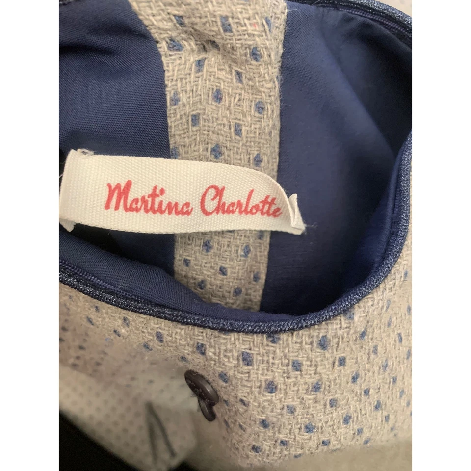 Vestido Martina Charlotte Niñas 4Y Gris Y Azul Marino Cintura Caída Foto 4 de 4