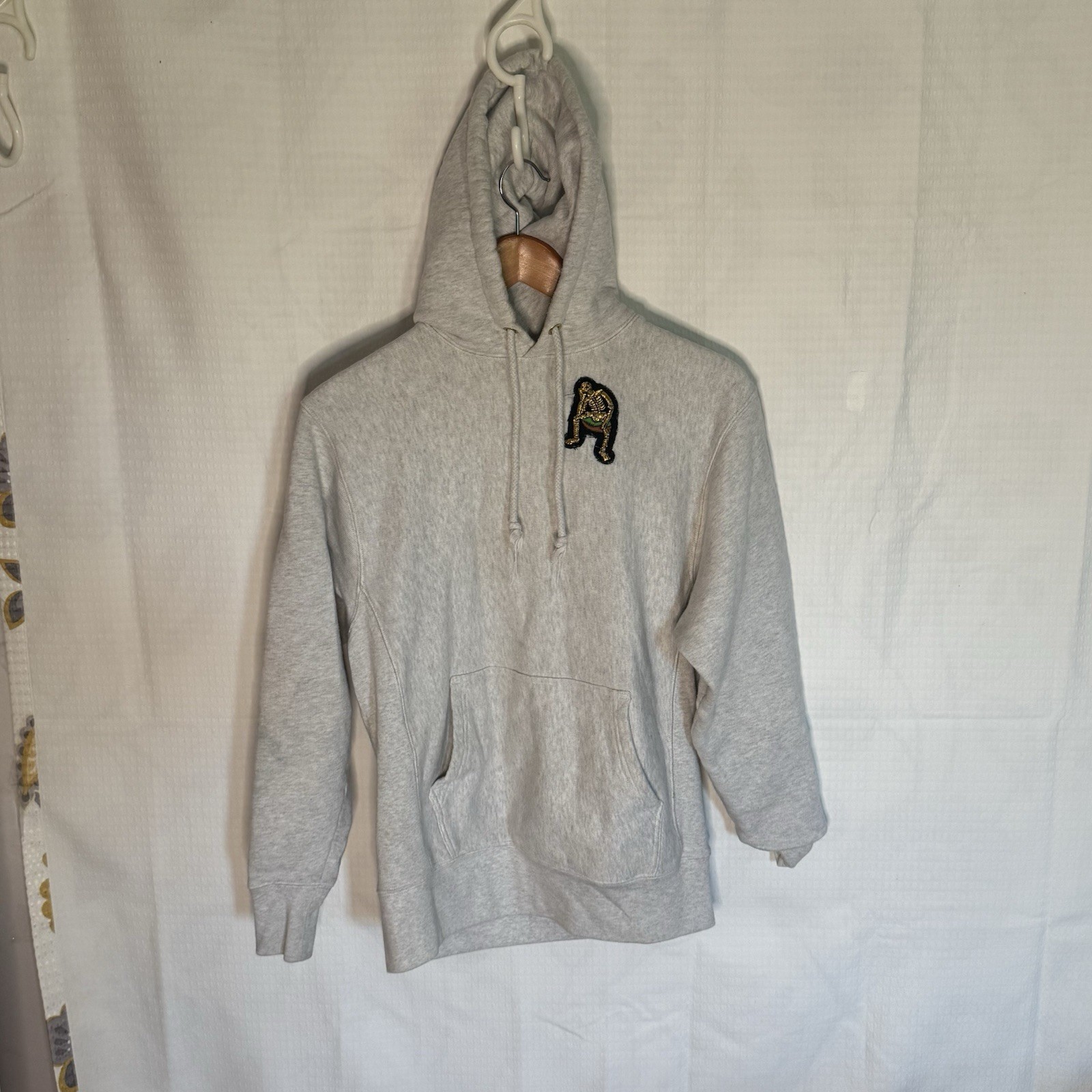 FILA Rowing Blazers Felpa con Cappuccio Uomo Scheletro Patch Avorio Piccola *COLOR BLEED*