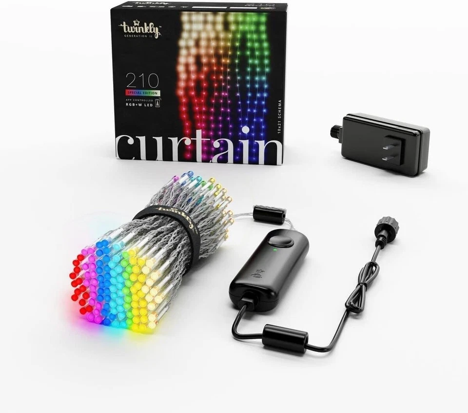 Twinkly LED Christmas Curtain Lights 210 RGB, App, Wifi, Voice - Ecomm-Open Box - Image 2 of 4