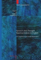Speech And Thought Representation In English Lieven Vandelanotte