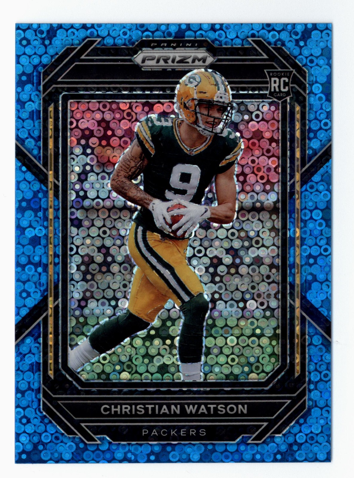2022 Panini Prizm No Huddle Blue Disco #314 Rookie Christian Watson RC /79 - NM