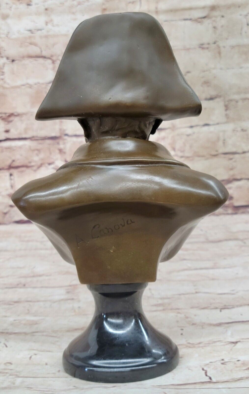 SOLID FRENCH OLD RARE SIGNED BRONZE NAPOLEON BONAPARTE BUST STATUE SCULPTURE HOT