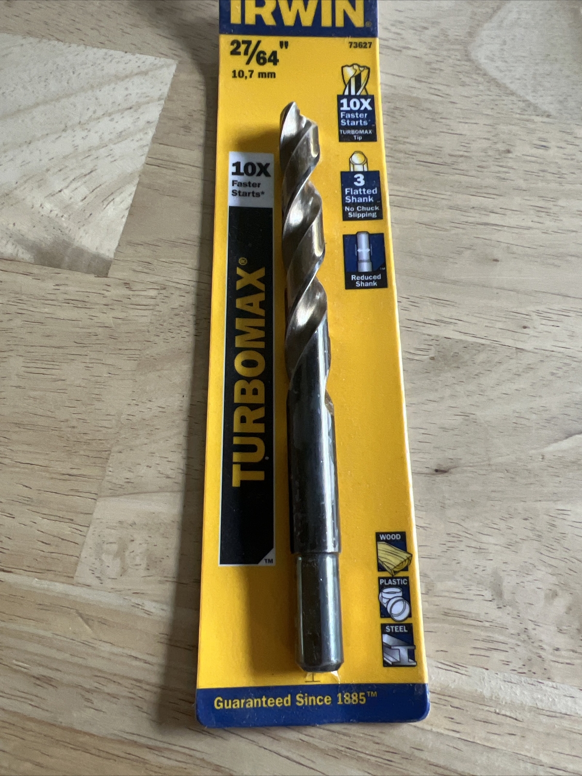 ​​IRWIN 73627, TURBOMAX   27/64" DRILL BIT, 10X FASTER STARTS