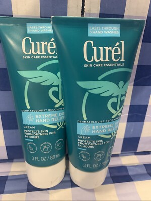 2 Pack Of Curel Extreme Dry Hand Dryness Relief, Travel Size Hand Cream 3 Ounces
