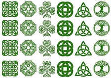 Celtic Knots 24 pcs 1 Inch Green Fused Glass Decals