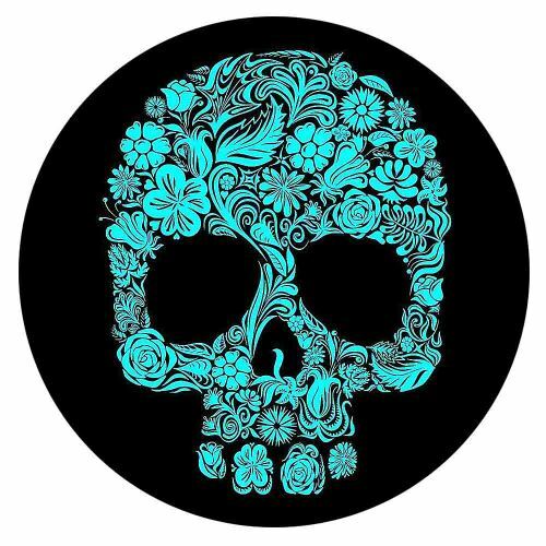 SNAP IN BUTTON CHARM FITS GINGER SNAPS STYLE JEWELRY ENAMEL SKULL FACE #44 BLUE - Picture 1 of 1