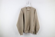 Vintage 90s Russell Athletic Mens XL Distressed Blank Crewneck Sweatshirt Beige