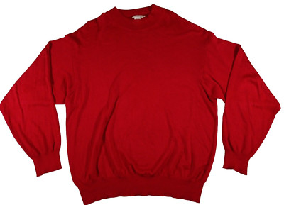 Italian Allora Italy Red Knit Blouson Sweater Mens XL Red Vintage Cotton Blend