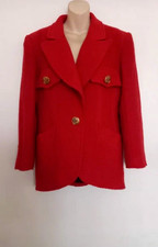 Vintage 80s Christian Lacroix Paris Orange Boiled Wool Blazer Jacket M 12 14 Uk