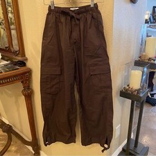 NWT COTTON ON Brown Summer Cargo Baggy Wide Leg Pants Size 2