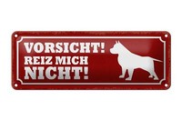 Blechschild Hinweis 27X10 Cm Hund Vorsicht Reiz Mich Nicht Deko Schild Tin Sign