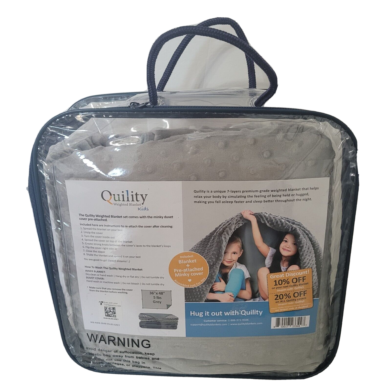 Quility Weighted Blanket for Kids 5 lbs Grey 36