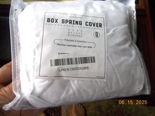 New in Package Alyvia Spring Queen Size Box Spring Cover, White, Poly & Spandex