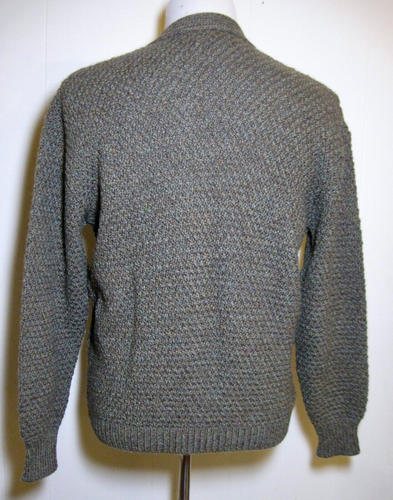 Vtg St Michael Mens British Wool Cardigan-Cable Knit-1980s-Fits 40-Chest Made UK - Picture 3 of 10