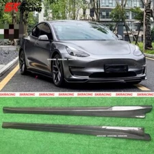 For 2017-2023 Tesla Model 3 Carbon Fiber Side Skirt Extension Splitter Body kits