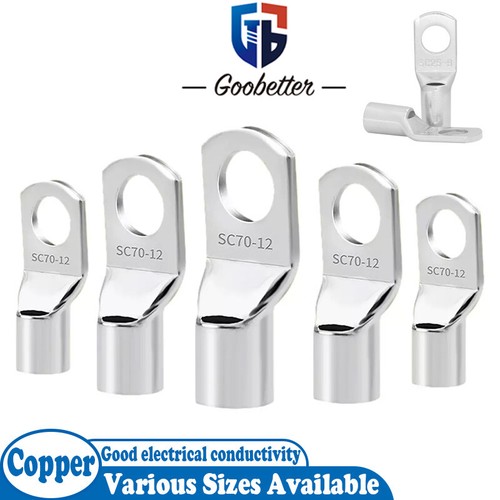 KUPFER ROHRKLEMME CRIMPSCHUHE BATTERIE SCHWEISS KABELSCHUH RING CRIMP VERSCHIEDENE GRÖßEN - Bild 1 von 13